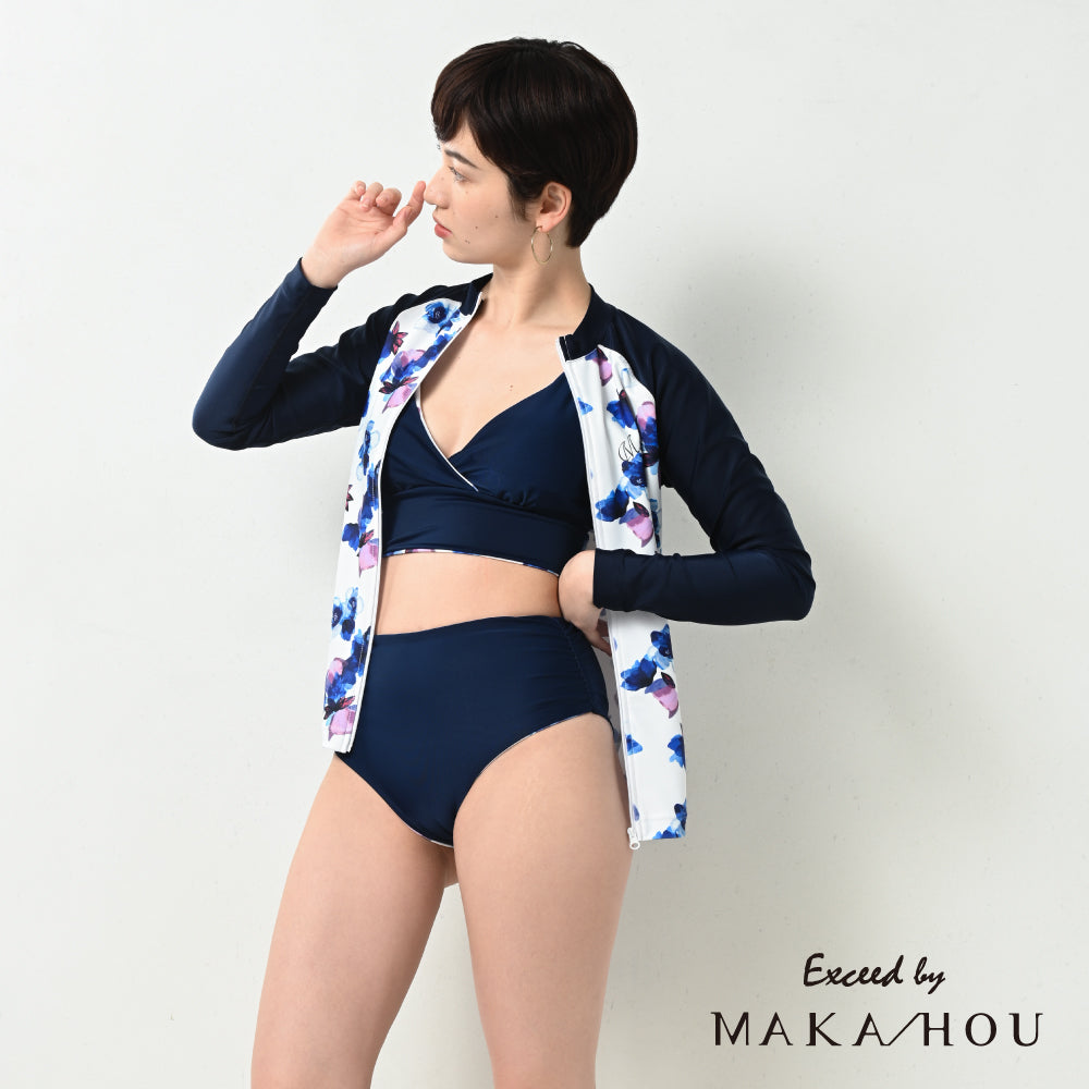 前ZIPラッシュガード / Zip Rash Guard #前開きファスナーで脱ぎ着が簡単!