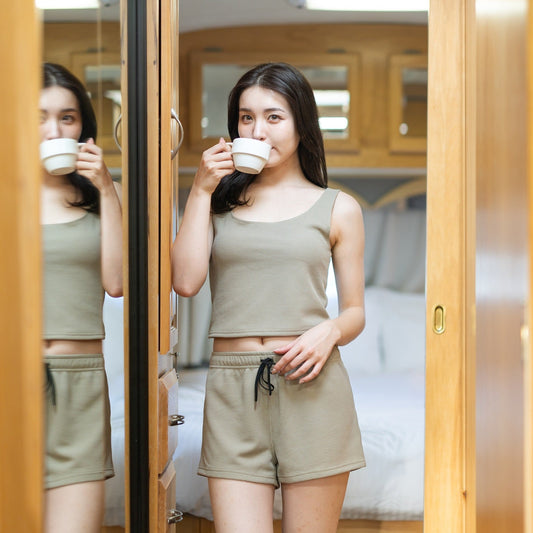 エコ素材タンクトップショートパンツセットアップ / Tank top & Short pants ECO set #UVカット・吸水速乾・通気性