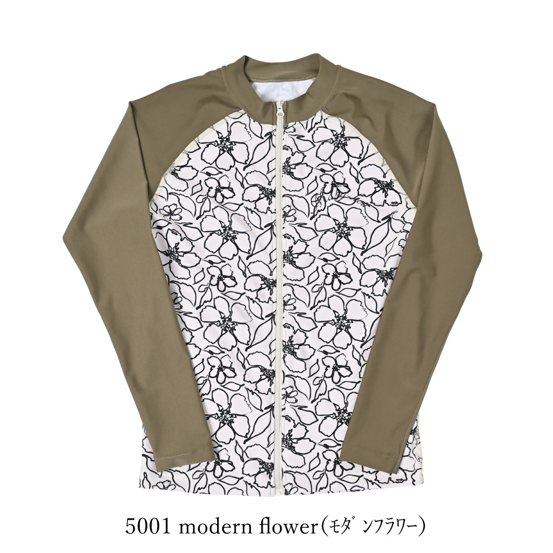 前ZIPラッシュガード / Zip Rash Guard #前開きファスナーで脱ぎ着が