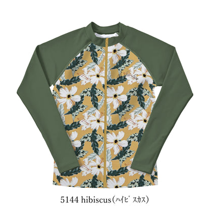 前ZIPラッシュガード / Zip Rash Guard　#前開きファスナーで脱ぎ着が簡単！