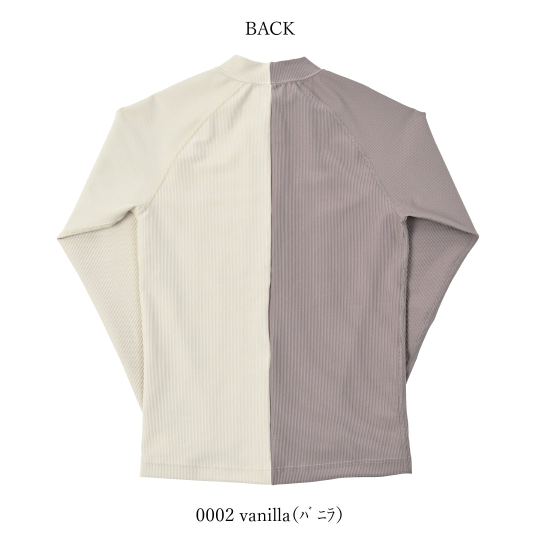 前ZIPリブラッシュガード / Rib Zip Rash Guard　#羽織るだけで、品よく決まる。大人のリブ・ラッシュガード。