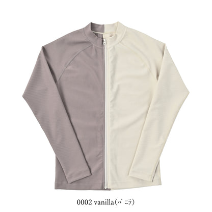前ZIPリブラッシュガード / Rib Zip Rash Guard　#羽織るだけで、品よく決まる。大人のリブ・ラッシュガード。