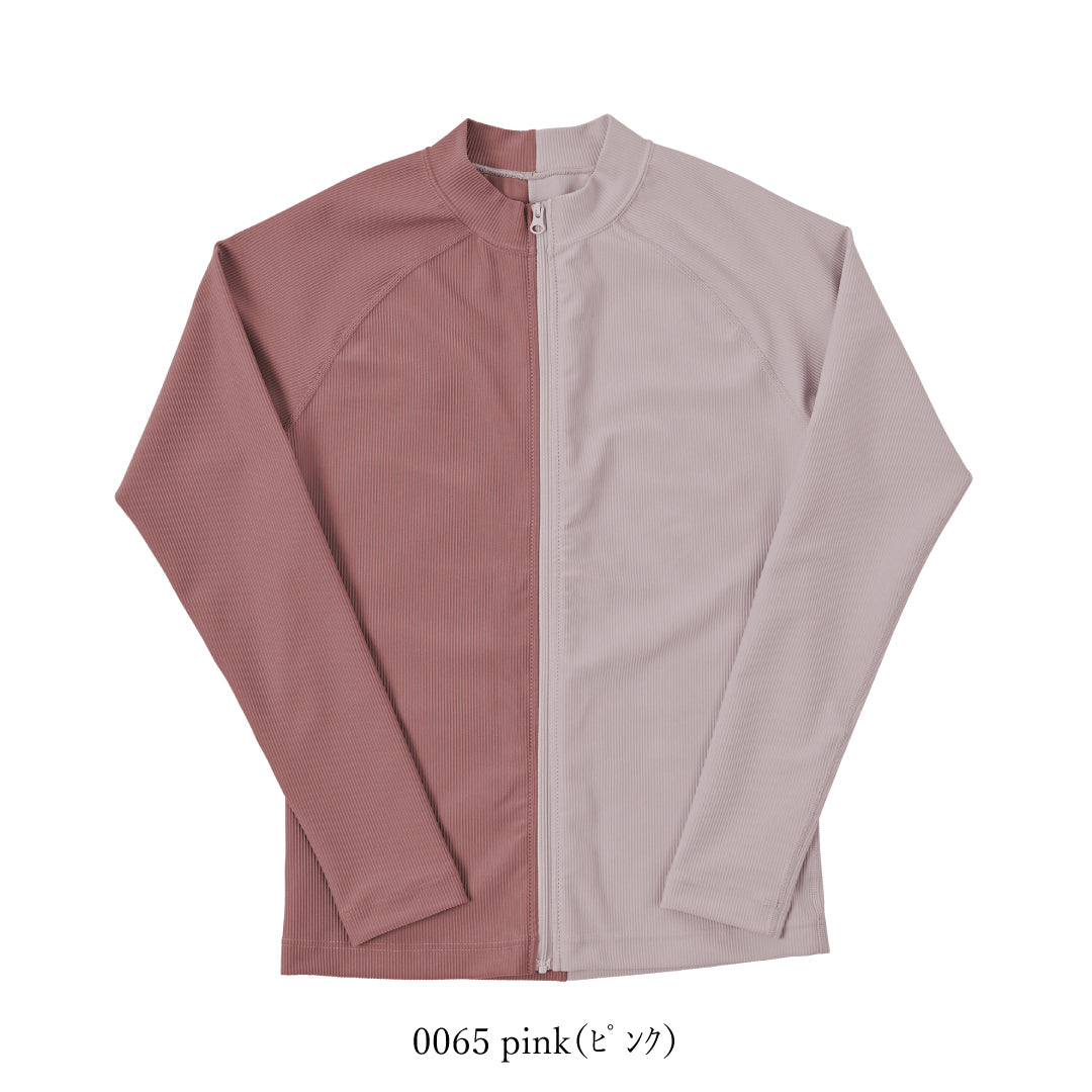 前ZIPリブラッシュガード / Rib Zip Rash Guard　#羽織るだけで、品よく決まる。大人のリブ・ラッシュガード。