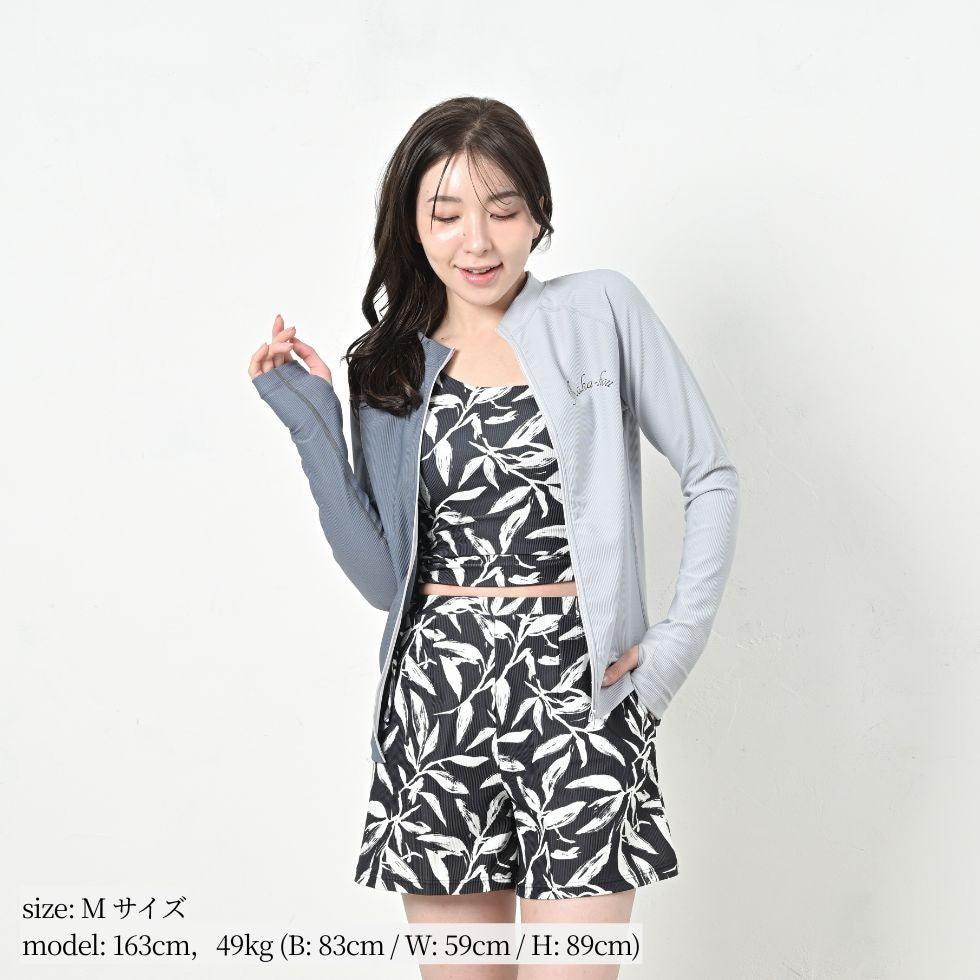 前ZIPリブラッシュガード / Rib Zip Rash Guard　#羽織るだけで、品よく決まる。大人のリブ・ラッシュガード。