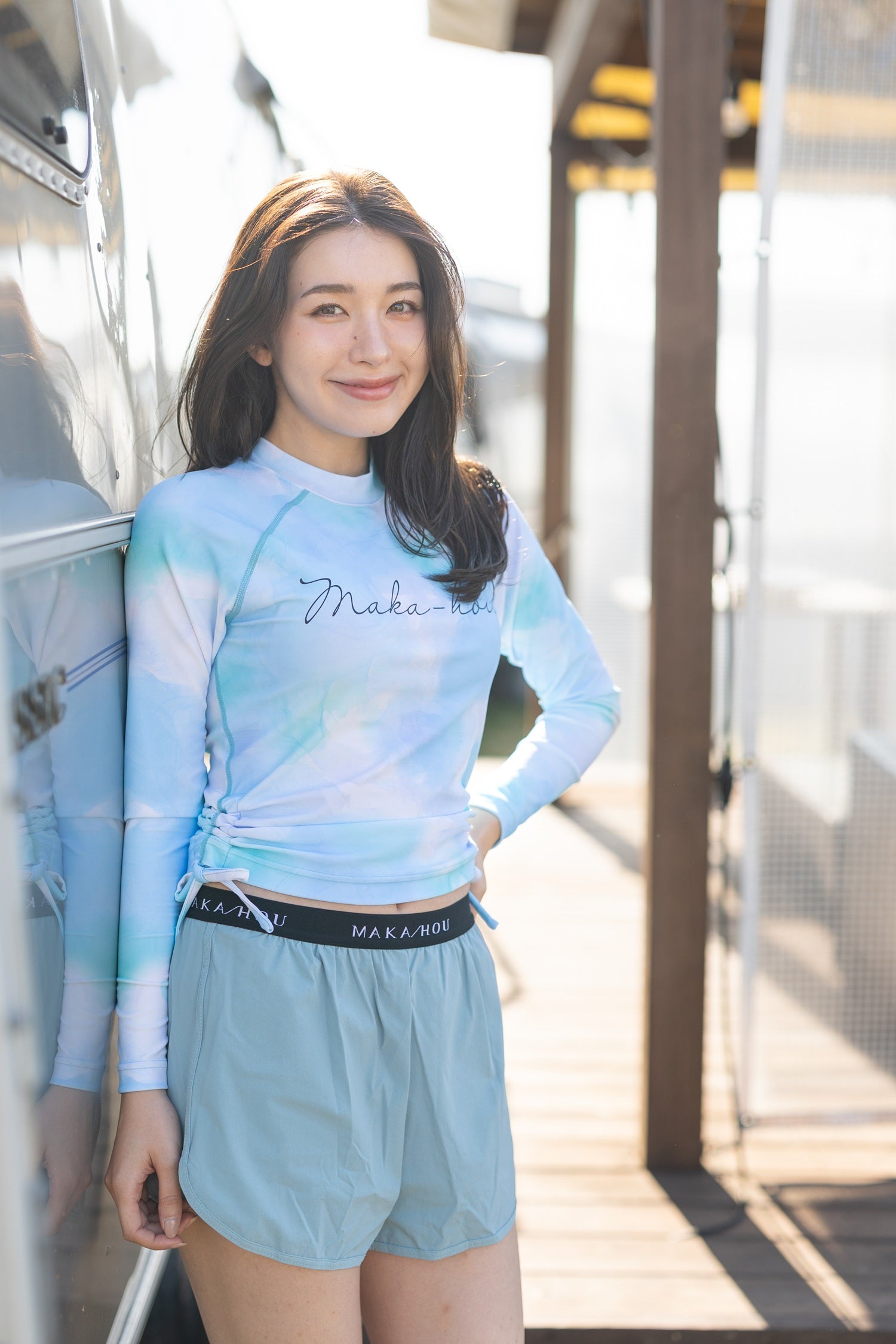 水着・ラッシュガード maki ドロストラッシュガード / Drawstring Rashguard ＃ビキニいらずも