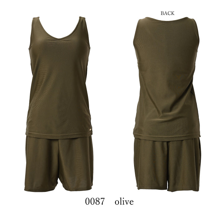 [Superb 2-piece set] Tank top x shorts set-up swimsuit Tank top &amp; Shorts Product number: 1451W02