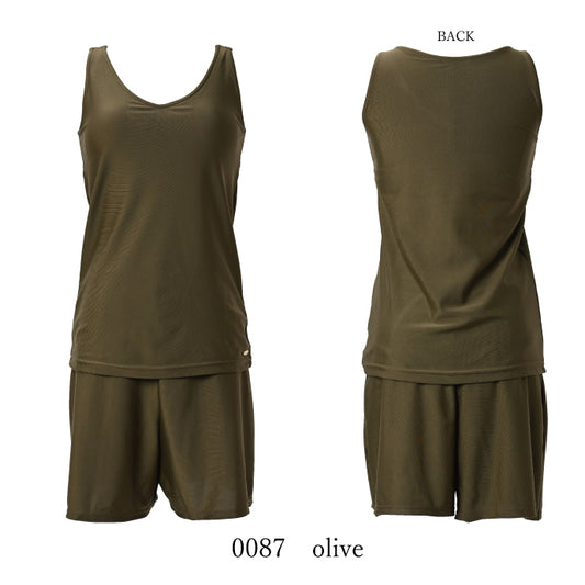 [Superb 2-piece set] Tank top x shorts set-up swimsuit Tank top &amp; Shorts Product number: 1451W02