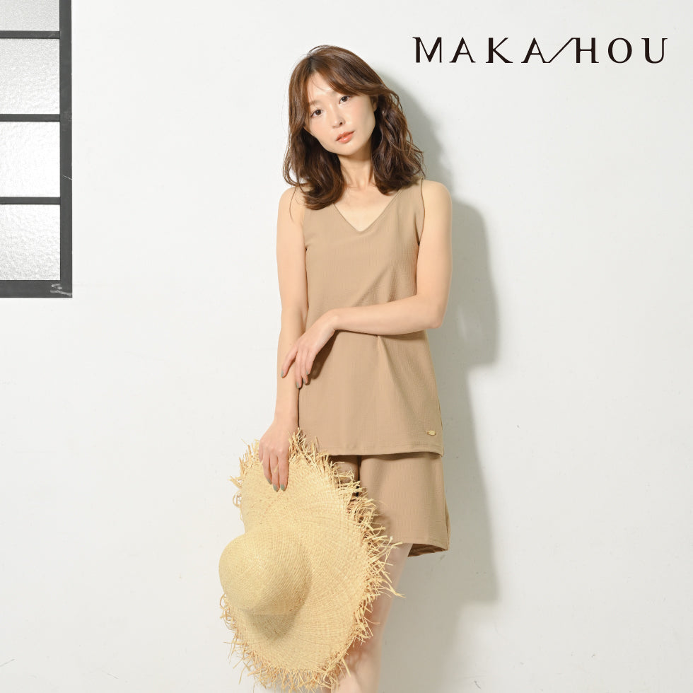 セットアップ水着 / Tank top&Shortpants  #これ1セットでOK！ママも安心、きれいめシンプル水着