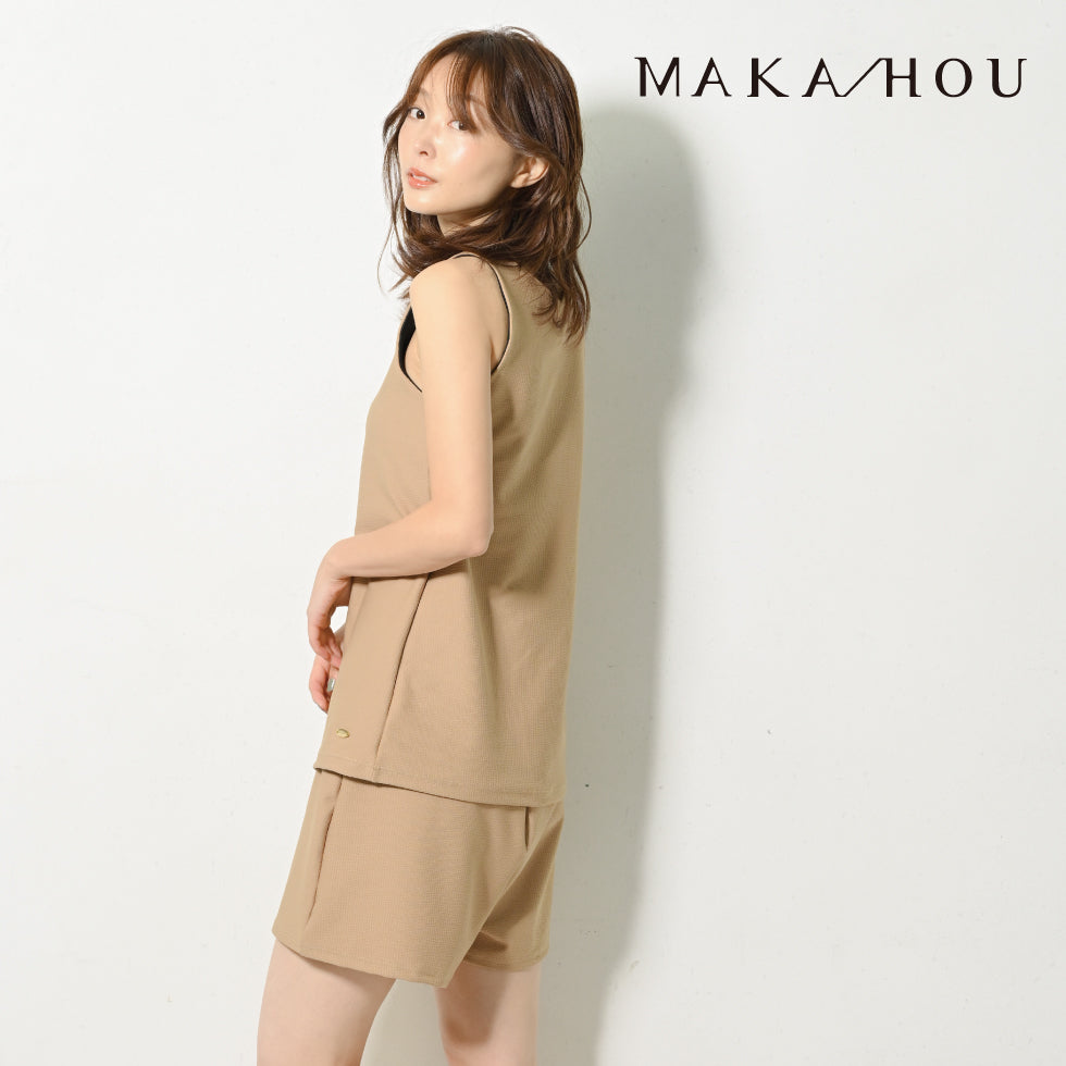 セットアップ水着 / Tank top&Shortpants  #これ1セットでOK！ママも安心、きれいめシンプル水着