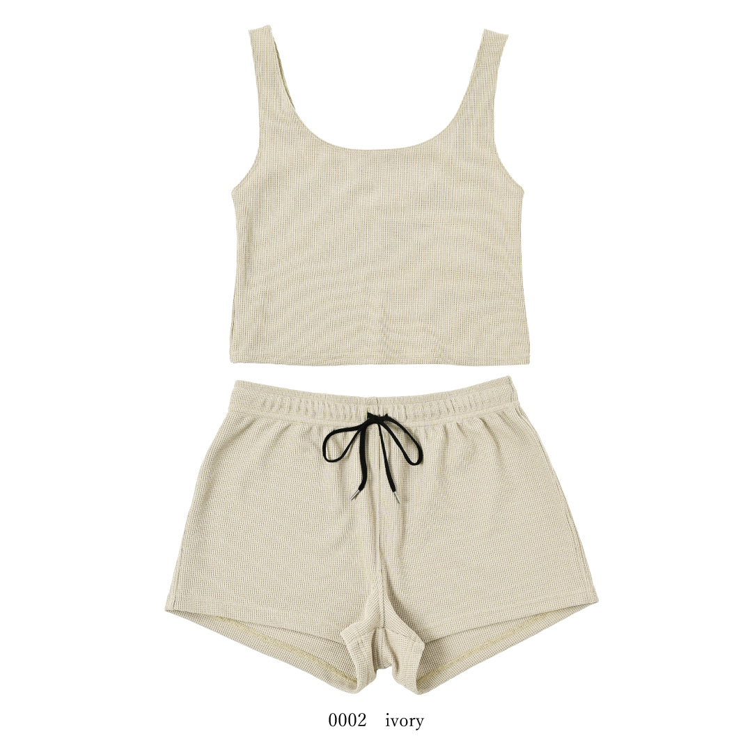 エコ素材タンクトップショートパンツセットアップ / Tank top & Short pants eco set 　#UVカット・吸水速乾・通気性