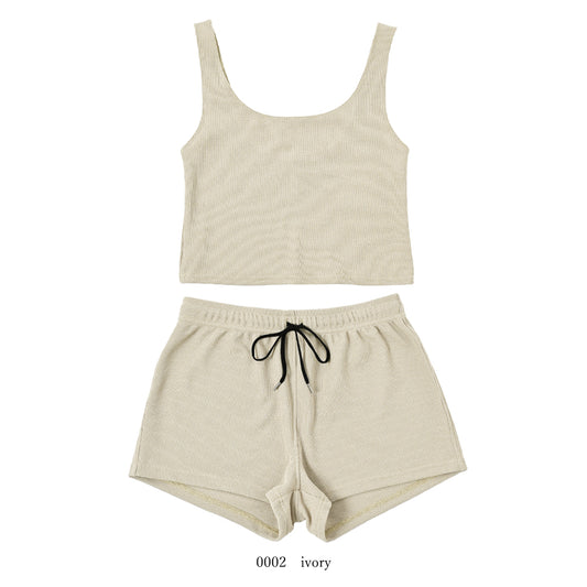 エコ素材タンクトップショートパンツセットアップ / Tank top & Short pants eco set 　#UVカット・吸水速乾・通気性