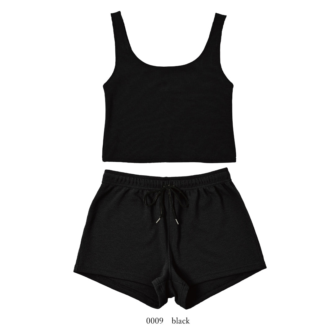 エコ素材タンクトップショートパンツセットアップ / Tank top & Short pants eco set 　#UVカット・吸水速乾・通気性