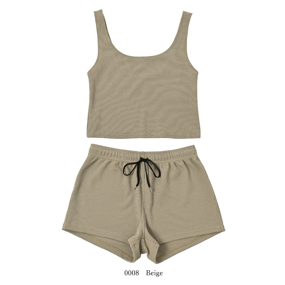 エコ素材タンクトップショートパンツセットアップ / Tank top & Short pants eco set 　#UVカット・吸水速乾・通気性