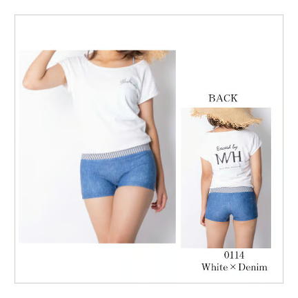 Tシャツ１体型水着 T-shirts with Hot pants　品番：22W04