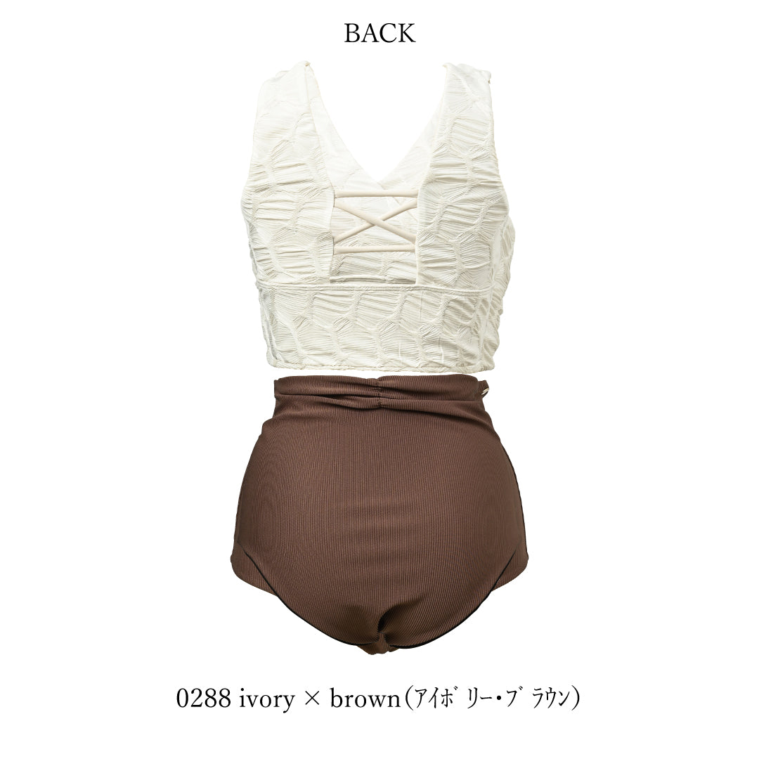 ミックステクスチャービキニセット  / Mixed-Texture Bikini set　＃異素材で魅せる、大人の安心ビキニ。